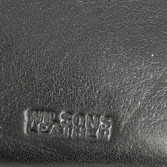 Wilsons Leather Bifold Checkbook Wallet Black Snap Close Credit Card ID - Picture 9 of 16